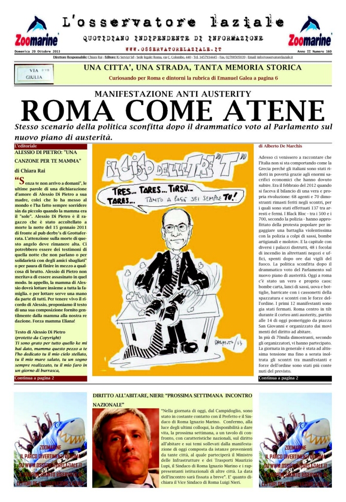 L'osservatore d'Italia edizione del 20 Ottobre 2013